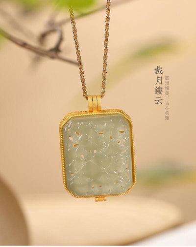 银慧珠宝 - 《新品》-纯银镀金青玉单吊坠