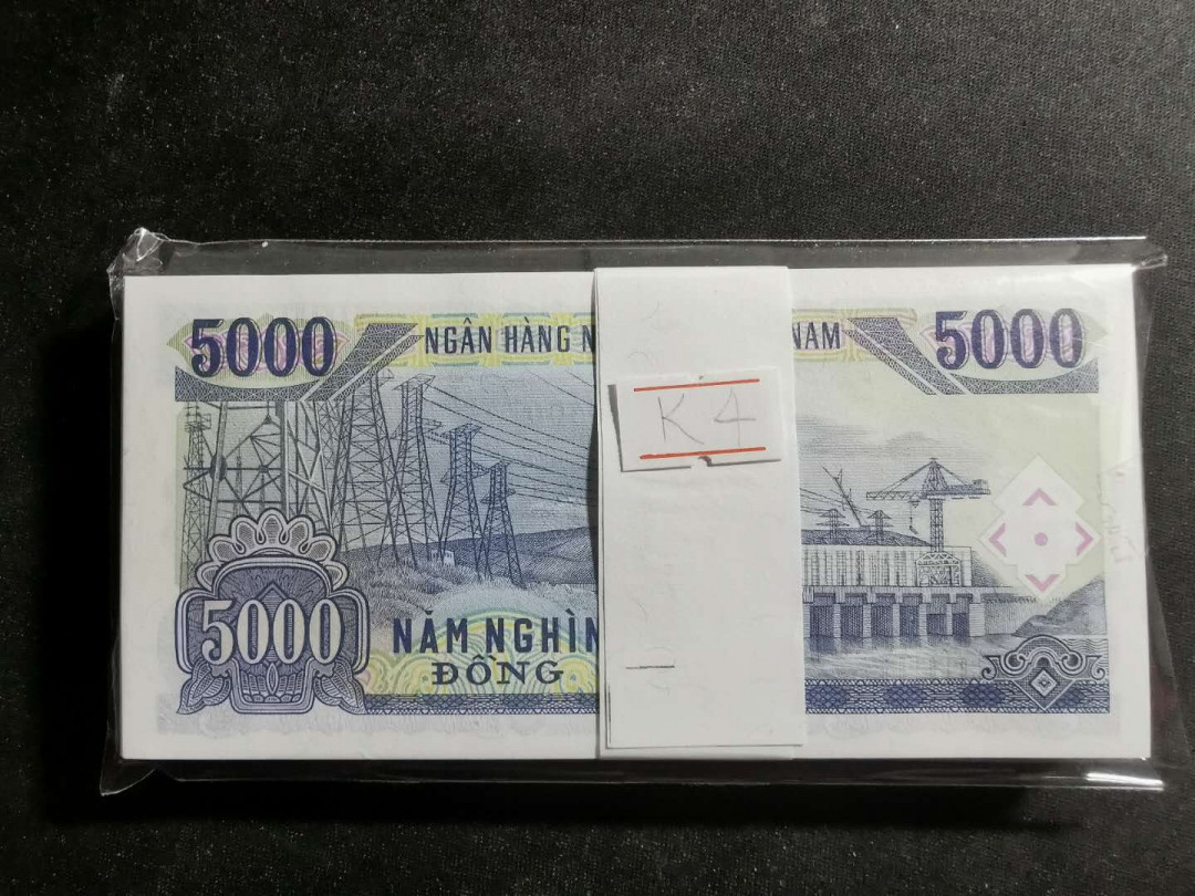 【鲸贝乐淘】千字文·第“宣威沙漠，驰誉丹青”号拍卖 【越南】1991年5000盾100张整刀，全新全品UNC 