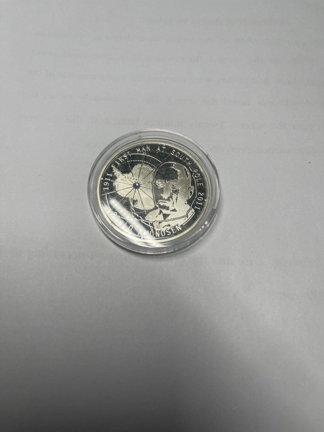 CSIS-GREAT评级精品钱币拍卖第七十九期 托克劳2011年首支到达南极探险队罗尔德亚孟森精制镶嵌纪念银币