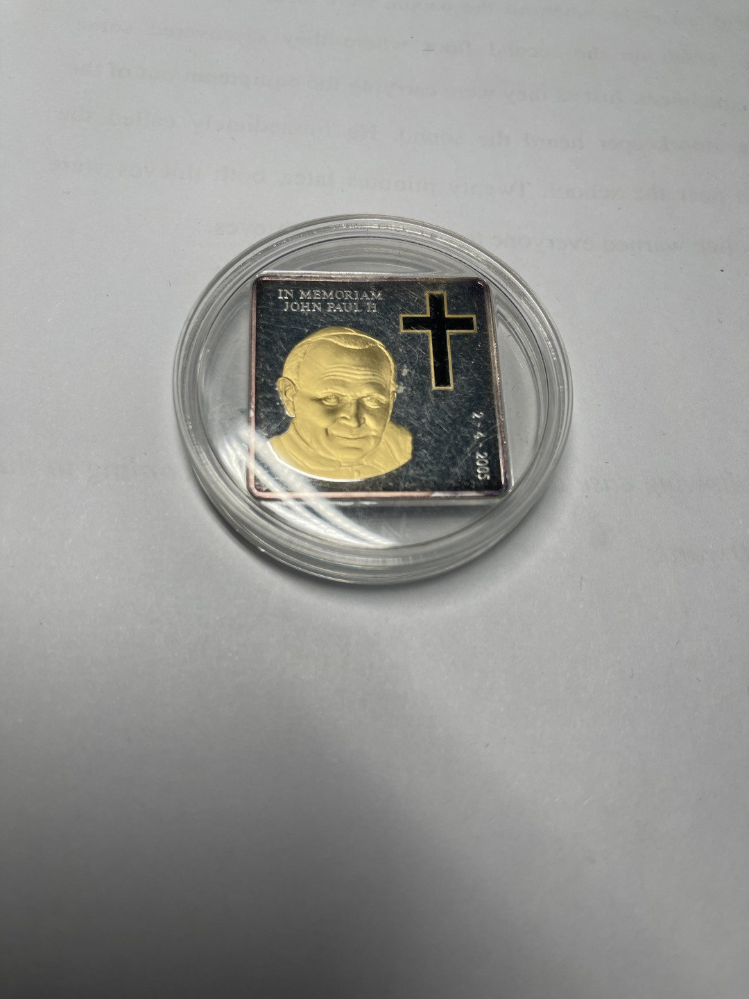 CSIS-GREAT评级精品钱币拍卖第七十九期 马耳他骑士团2005年教皇保罗二世精制镶嵌水晶十字架镀金纪念银币