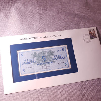 0起1加-纯粹捡漏拍-12场 - 【欧洲】富兰克林邮钞封-芬兰5马克