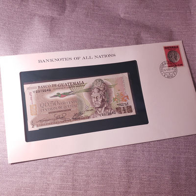 0起1加-纯粹捡漏拍-12场 - 【中北美洲】富兰克林邮钞封-危地马拉1/2格查