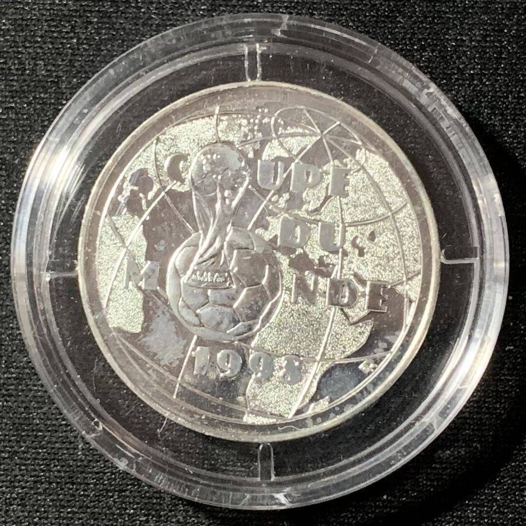 紫瑗钱币—微拍第136期  法国 1997年 世界杯 1法郎 12克 0.9银 UNC 原盒