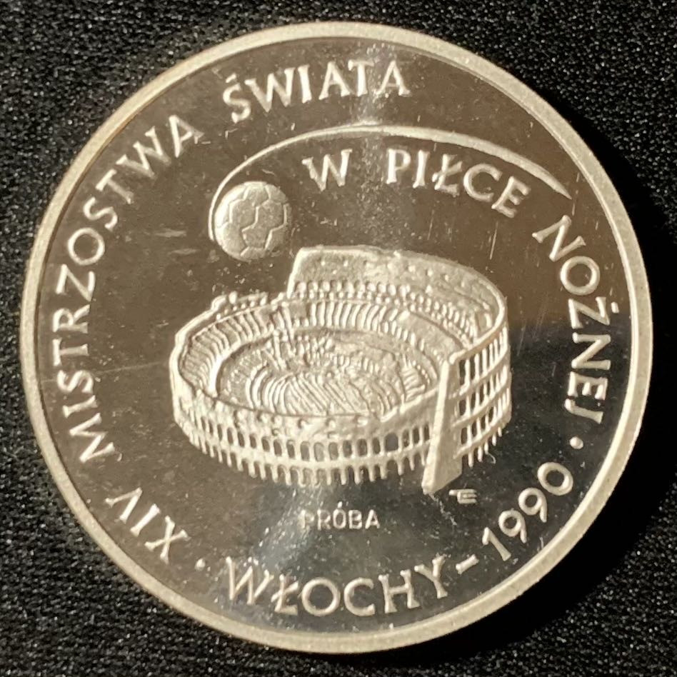 紫瑗钱币—微拍第134期  波兰 1988年  90世界杯 1000兹罗提 样币 银币 0.75银