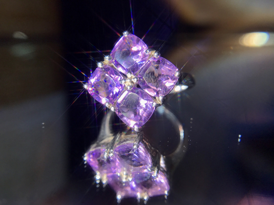 925银 戒指 紫水晶 14.5-15号手寸 纯天然