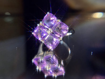 925银 戒指 紫水晶 14.5-15号手寸 纯天然 - 925银 戒指 紫水晶 14.5-15号手寸 纯天然