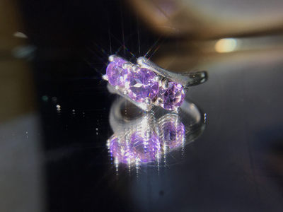 925银 戒指 紫水晶 15号手寸 纯天然 - 925银 戒指 紫水晶 15号手寸 纯天然