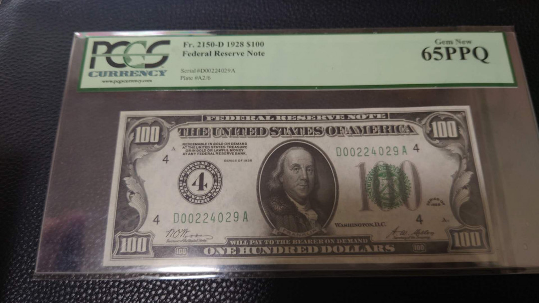 【囧羊收藏】精选微拍第16期~2021年第七期 精选港澳币和其它世界纸币 1928年美国100 PCGS65PPQ 全新