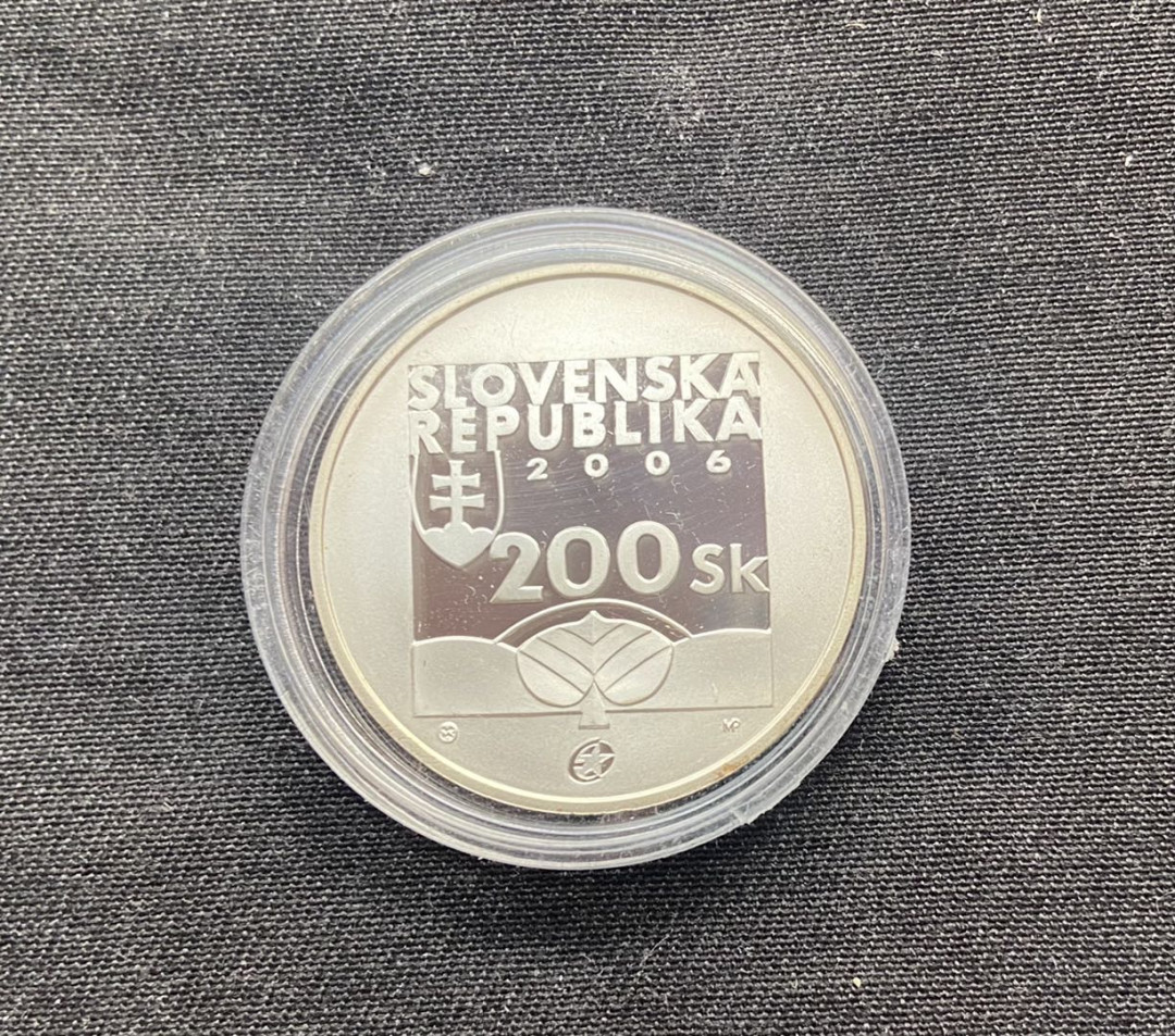 【币观天下】第138场钱币拍卖 【斯洛伐克】斯洛伐克2006年200克朗精制银币 纪念作家卡罗尔•库茨马尼诞辰200周年