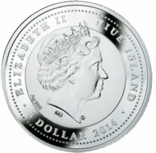 【币观天下】第138场钱币拍卖 【纽埃】纽埃2014年1元，稀有币，世界著名丛林宝贝系列之---麆鹿萌宝，精制数码彩色银币