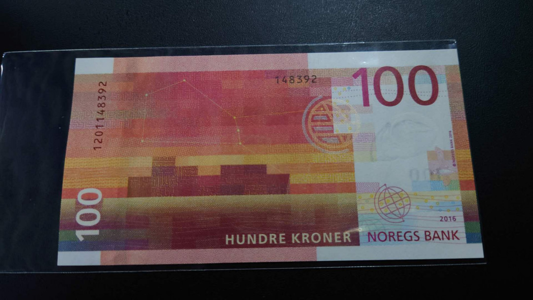 【囧羊收藏】精选微拍第16期~2021年第七期 精选港澳币和其它世界纸币 2016年挪威100克朗 全新绝品