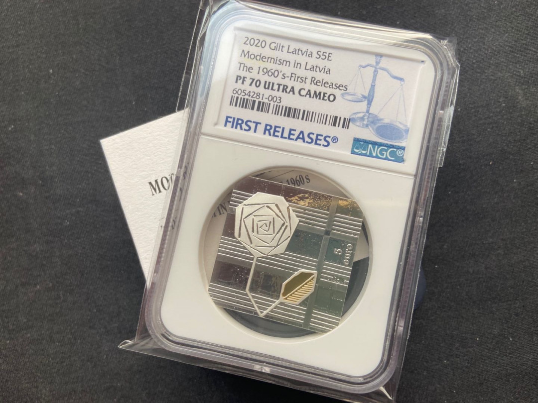 【币观天下】第138场钱币拍卖 【拉托维亚】现代艺术银币【蓝标70】