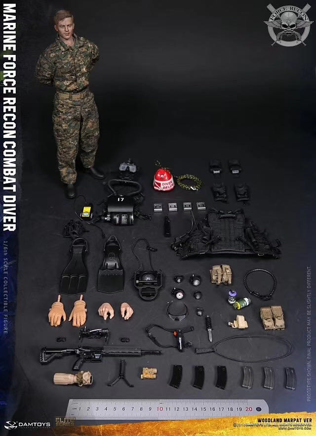 零元拍：DAMTOYS 78055 USMC 美国陆战队 武力侦察 Force Recon 战斗潜水员
