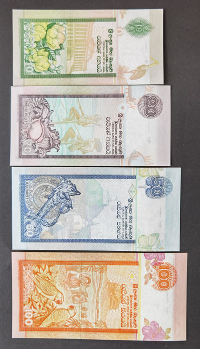 小福收藏拍卖第3期 多国外钞+样钞+套钞 - 斯里兰卡 2006年 10、20、50、100卢比  1组4张