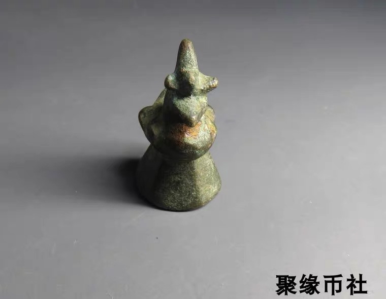 聚缘币社古钱币收藏馆  清代民国时期 铜权 鸟型砝码 保真华夏评级美80