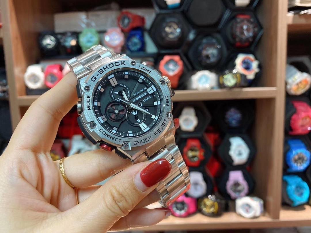 手表一比一复刻专场  抖音爆款 、G-SHOCK卡西欧GST-B100系列、经典防震表盘设计 一键亮灯模式 配合冲击视觉的强烈色彩 防震防磁生活防水 全自动日历表身一如既往采用特种材料 效果绝对是相当满意的 在当今所有的系列手表中也是不多见的 手表颜值绝对的爆表！