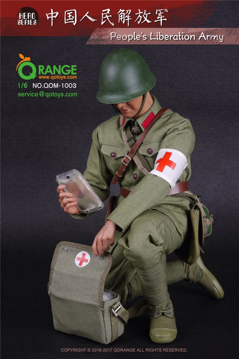 零元拍：QORANGE QOTOYS：1/6 英雄系列 - 中国人民解放军对越自卫反击战医疗兵套装 （QOM-1003）不含头雕塑体