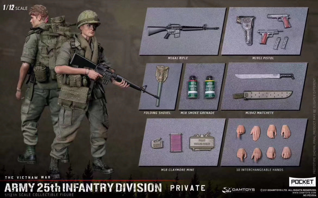 零元拍：DAMTOYS PES004 1/12 口袋精英系列 美国陆军25步兵师 新兵