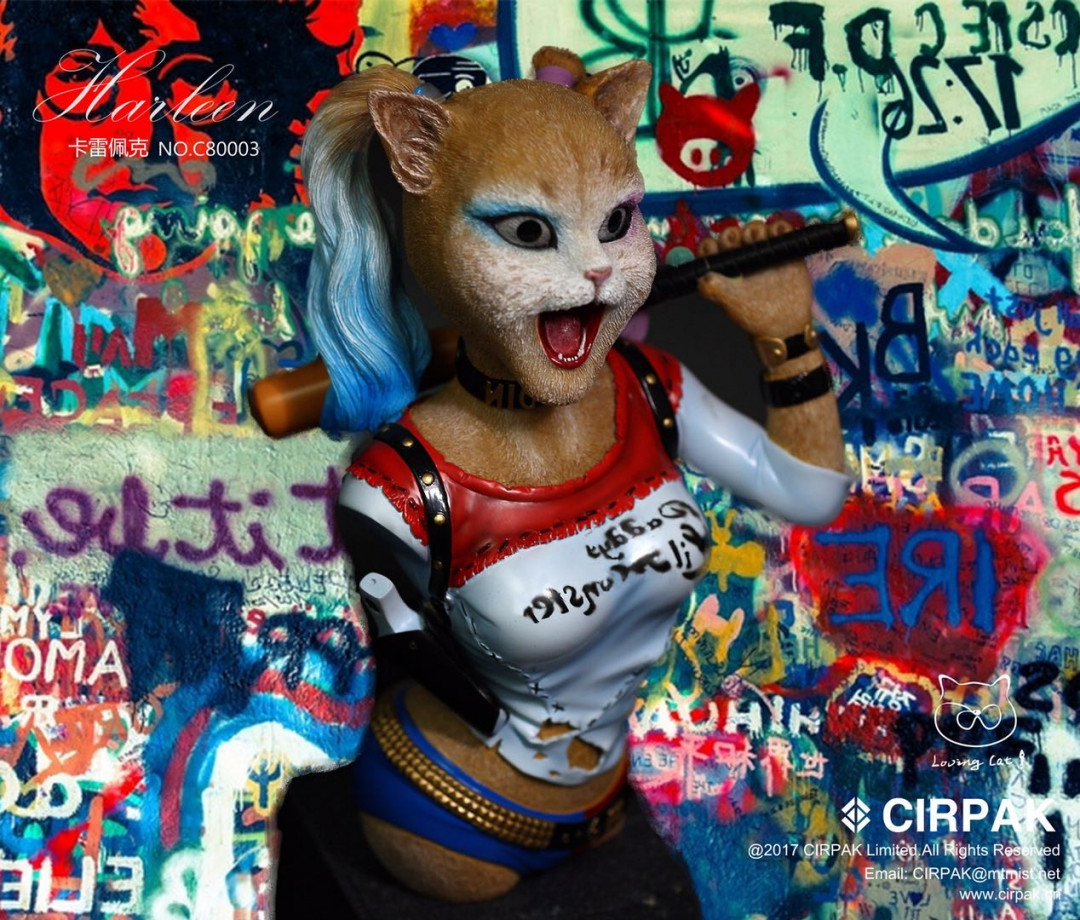 零元拍：CIRPAK ：12寸 猫小丑女Harleen 半身雕像