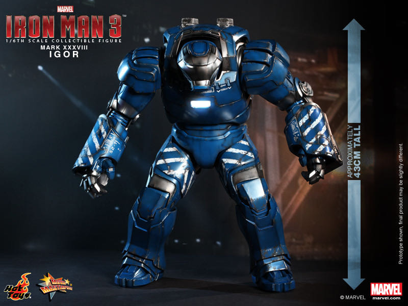 零元拍：Hottoys：MMS215 - 1/6 《钢铁侠3》- MK38 伊果IGOR