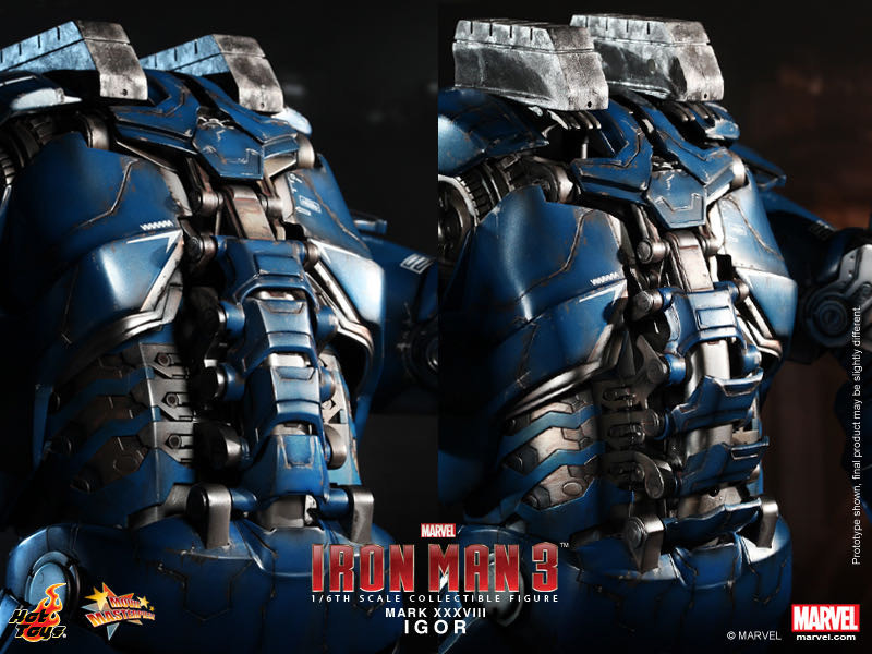 零元拍：Hottoys：MMS215 - 1/6 《钢铁侠3》- MK38 伊果IGOR