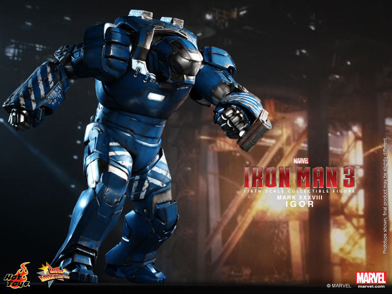 零元拍：Hottoys：MMS215 - 1/6 《钢铁侠3》- MK38 伊果IGOR