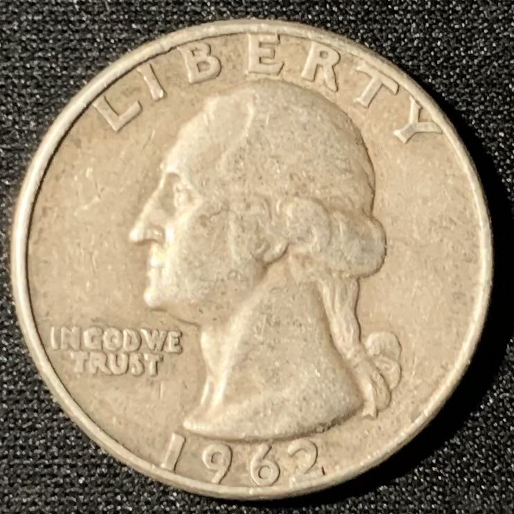 紫瑗钱币—微拍第133期  美国 1962年 华盛顿 25美分 6.25克 0.9银 