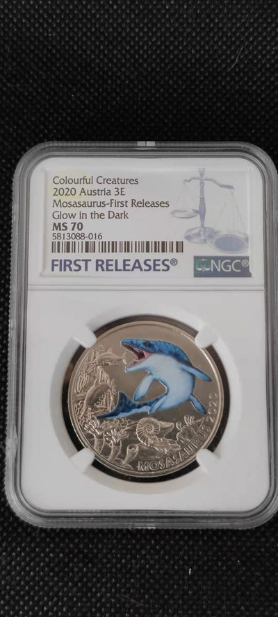 【随心拍&Getcoins】钱币拍卖第八十三期～ 2020年奥地利发行超级恐龙系列2 沧龙彩色夜光铜镍纪念币