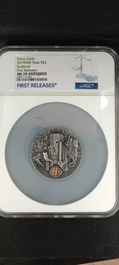 【随心拍&Getcoins】钱币拍卖第八十三期～ 纽埃2019年斯拉夫神系列2战神斯韦托维德2盎司银币