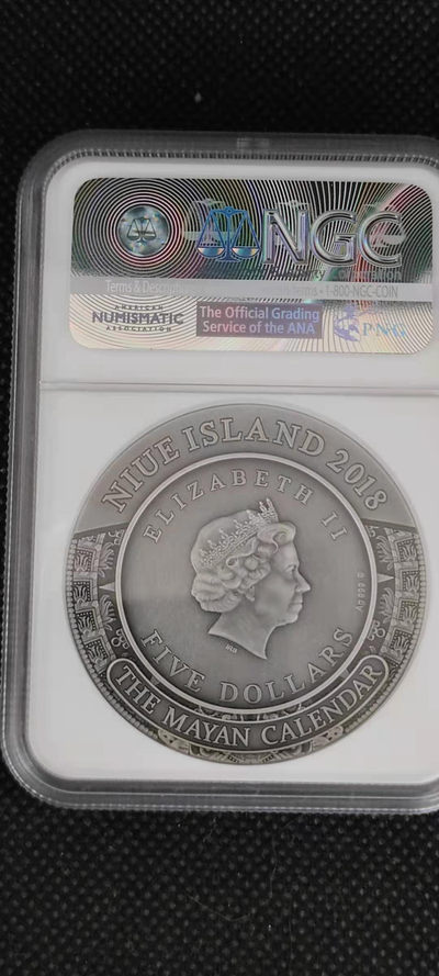 【随心拍&Getcoins】钱币拍卖第八十三期～ 纽埃2018年古代历法系列1玛雅日历 2盎司浮雕银币