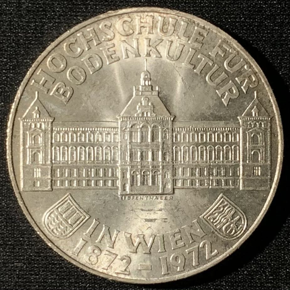 紫瑗钱币—微拍第133期  奥地利 1972年 萨尔兹堡大学350周年 50先令 20克 0.9银 UNC