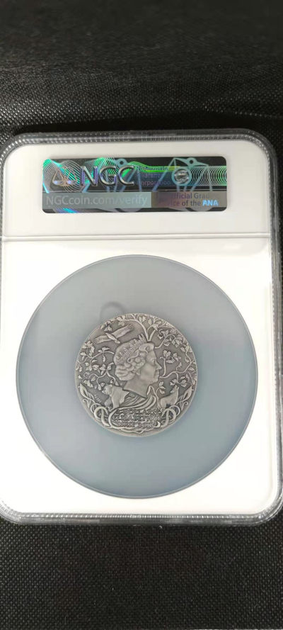 【随心拍&Getcoins】钱币拍卖第八十三期～ 2018年纽埃斯拉夫之神雷神佩龙镶木头纪念币 2盎司银币