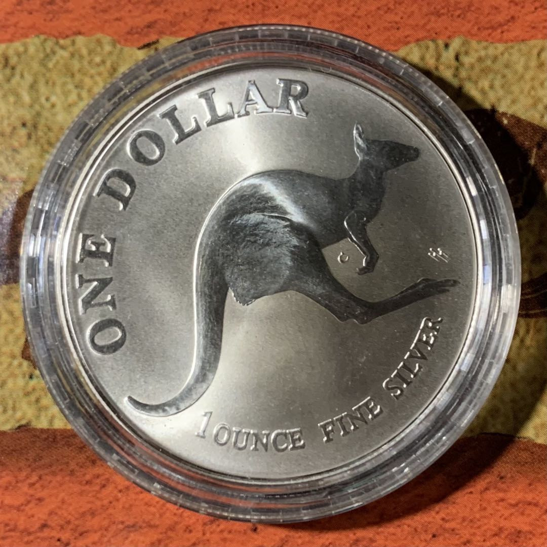 紫瑗钱币—微拍第133期  澳大利亚 1993年 袋鼠 1元 投资银币 1盎司 0.999银 精制 原厂卡