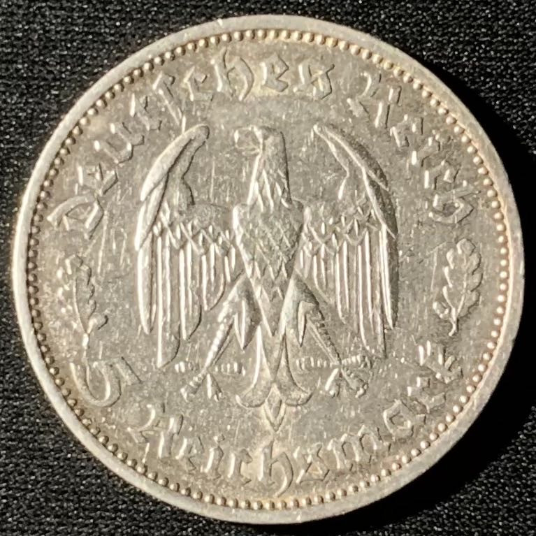 紫瑗钱币—微拍第133期  德国 1934年 F版 席勒诞辰175周年 5马克 13.88克 0.9银 少见