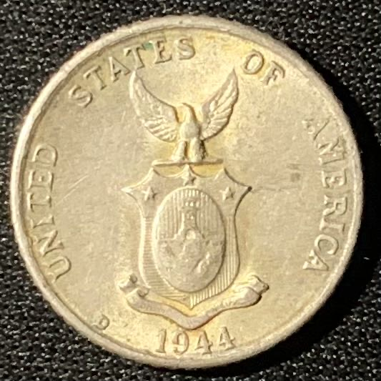 紫瑗钱币—微拍第133期  美属菲律宾 1944年 火山与女神 10分 2克 0.75银 UNC