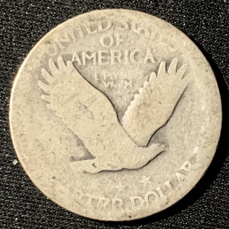 紫瑗钱币—微拍第133期  美国 191X年 小飞鹰 25美分 6.25克 0.9银