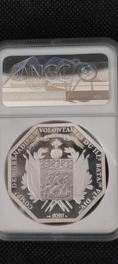 【随心拍&Getcoins】钱币拍卖第八十三期～ 法国2020年历史名人拉法耶特多边形2盎司加厚银币