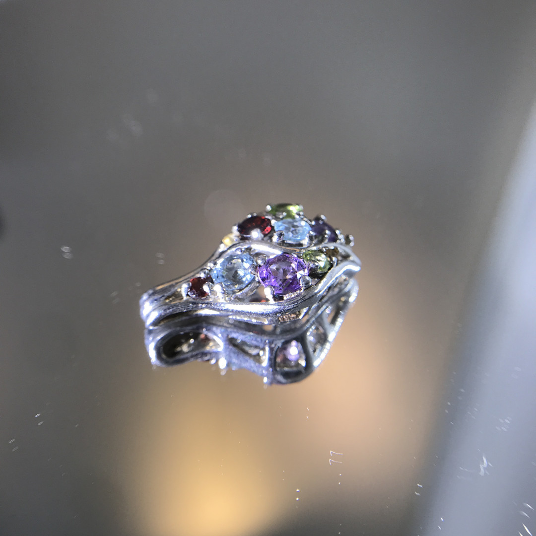 80年斯里兰卡宝石公司HH GEMS 【纯天然彩色宝石  多种珍贵宝石合集】 海外制作库存清仓925银 纯吊坠 托帕石碧玺石榴石紫水晶 纯天然