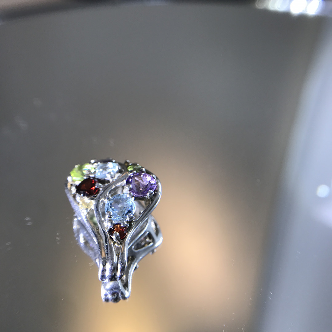 80年斯里兰卡宝石公司HH GEMS 【纯天然彩色宝石  多种珍贵宝石合集】 海外制作库存清仓925银 纯吊坠 托帕石碧玺石榴石紫水晶 纯天然