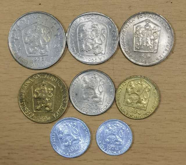 北京马甸外国钱币专卖微拍第四十六期，外国非贵金属纪念币，流通币专场，陆续上新，欢迎关注 捷克斯洛伐克流通币8枚/套，品相如图