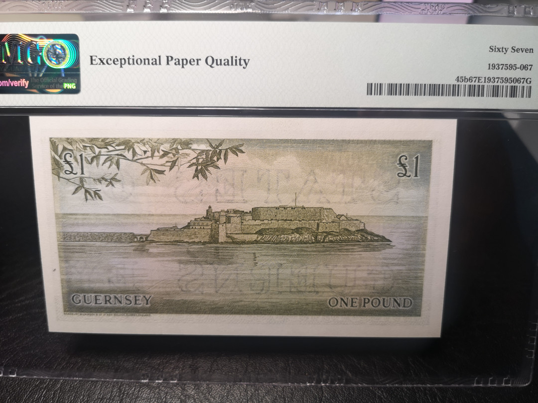 《外钞收藏家》第一百零三期拍卖 根西1969-75年1镑 PMG67  高分  BWC作品