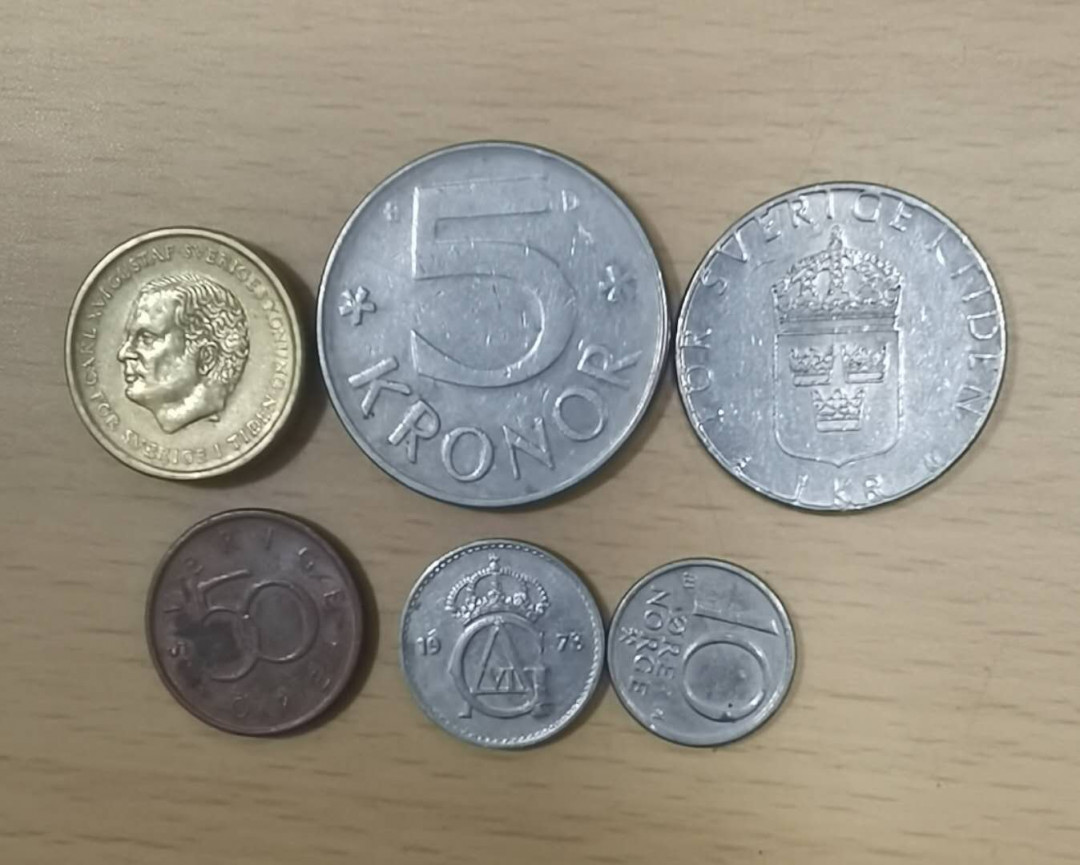 北京马甸外国钱币专卖微拍第四十六期，外国非贵金属纪念币，流通币专场，陆续上新，欢迎关注 瑞典流通币5枚/套，品相如图