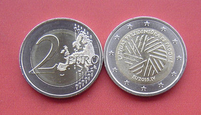 S&S Numismatic世界钱币-拍卖第37期-2欧元专场 - 拉脱维亚2015年 盟轮值主席国 2欧元双色纪念币