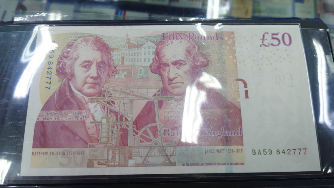 陆续更新【囧羊收藏】精选微拍第18期~2021年第九期 世界纸币精选 【一口价已售出勿拍】英国F序列50镑 豹子号777 全新绝品 二签