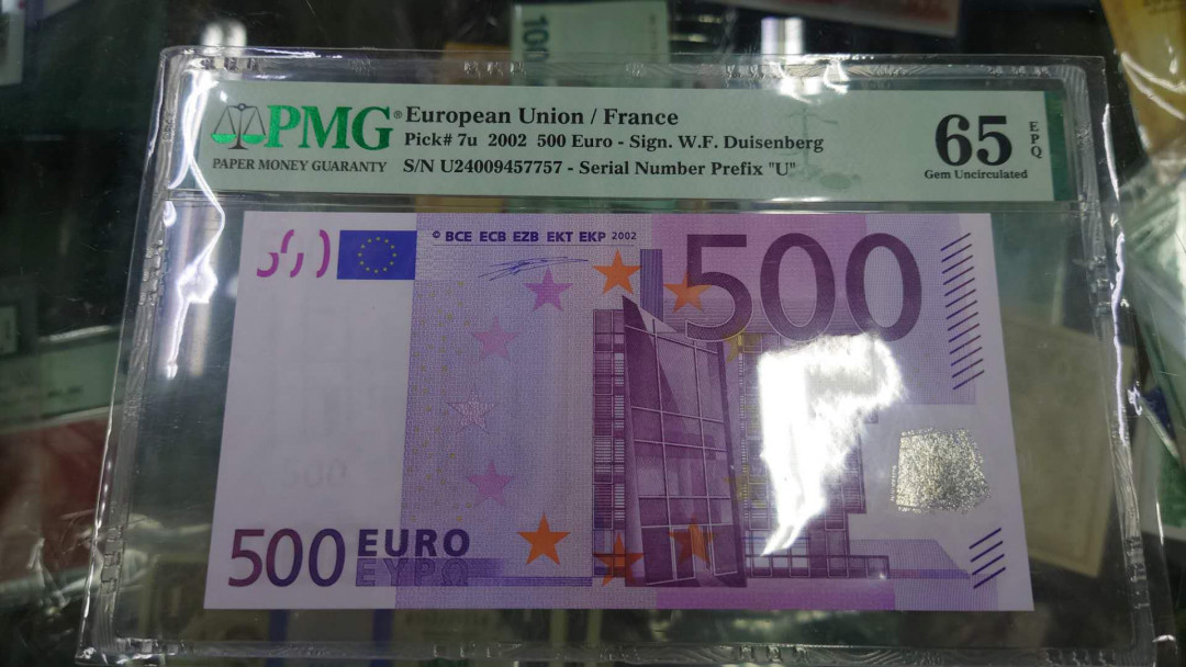 陆续更新【囧羊收藏】精选微拍第18期~2021年第九期 世界纸币精选 2002年欧盟500元 PMG65E 全新绝品 法国版一签稀少