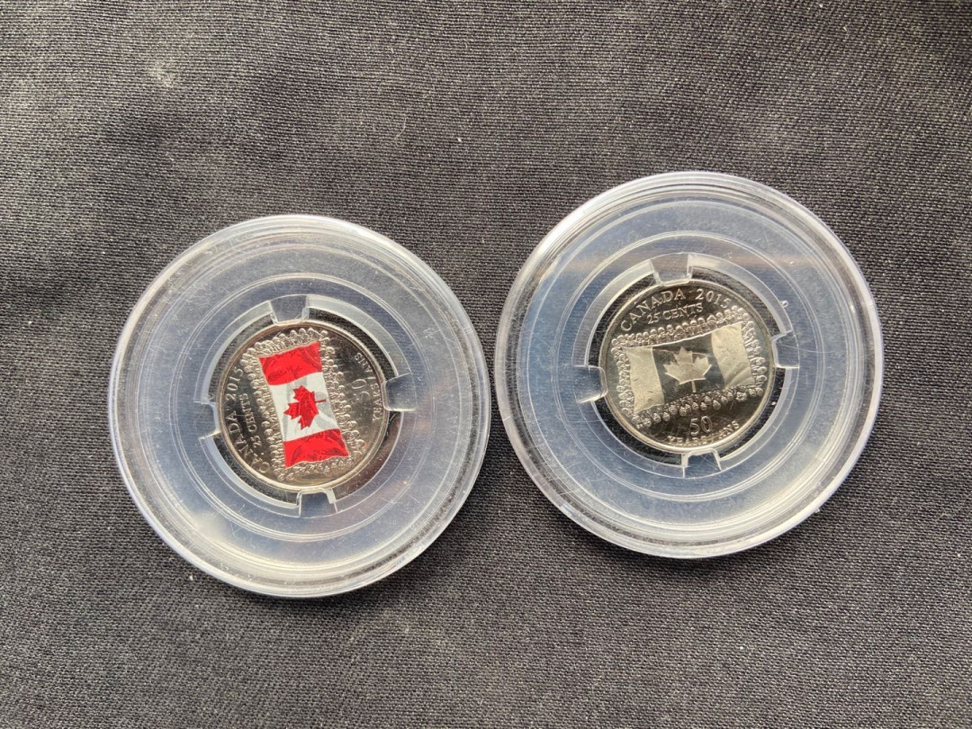 【币观天下】第140期钱币拍卖 【加拿大】国旗纪念币2枚