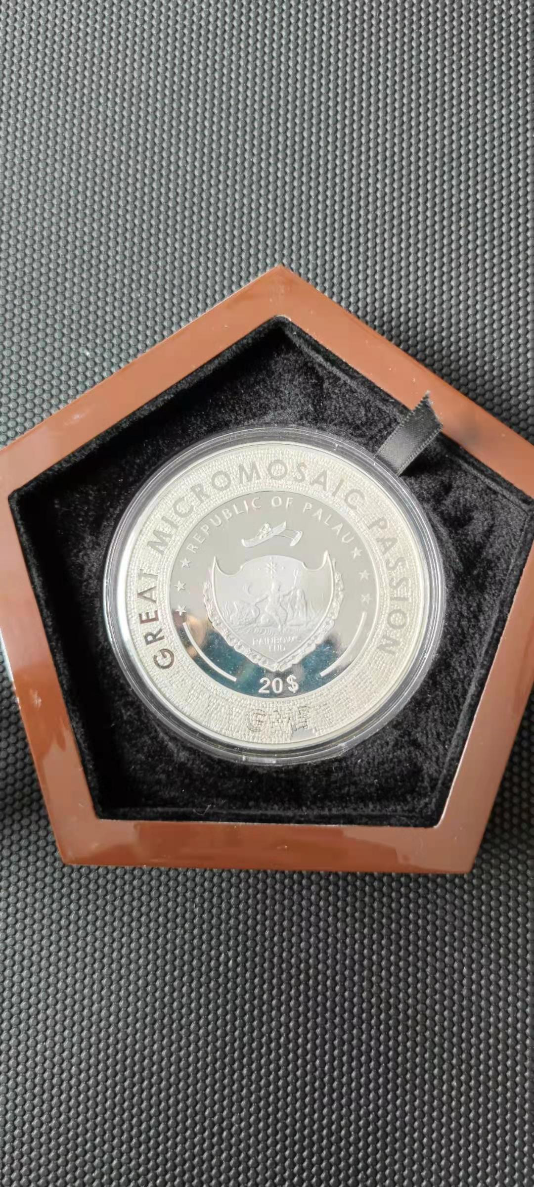 【随心拍&Getcoins】钱币直播第一期 帕劳2020年马赛克系列4抱貂的女人3盎司彩色银币