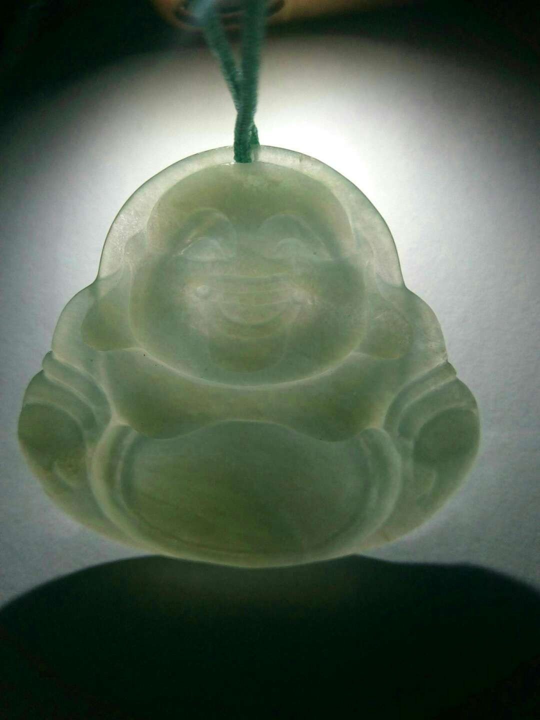 珍品收藏(系统自动拍卖) 天然A货翡翠，笑弥勒挂件。