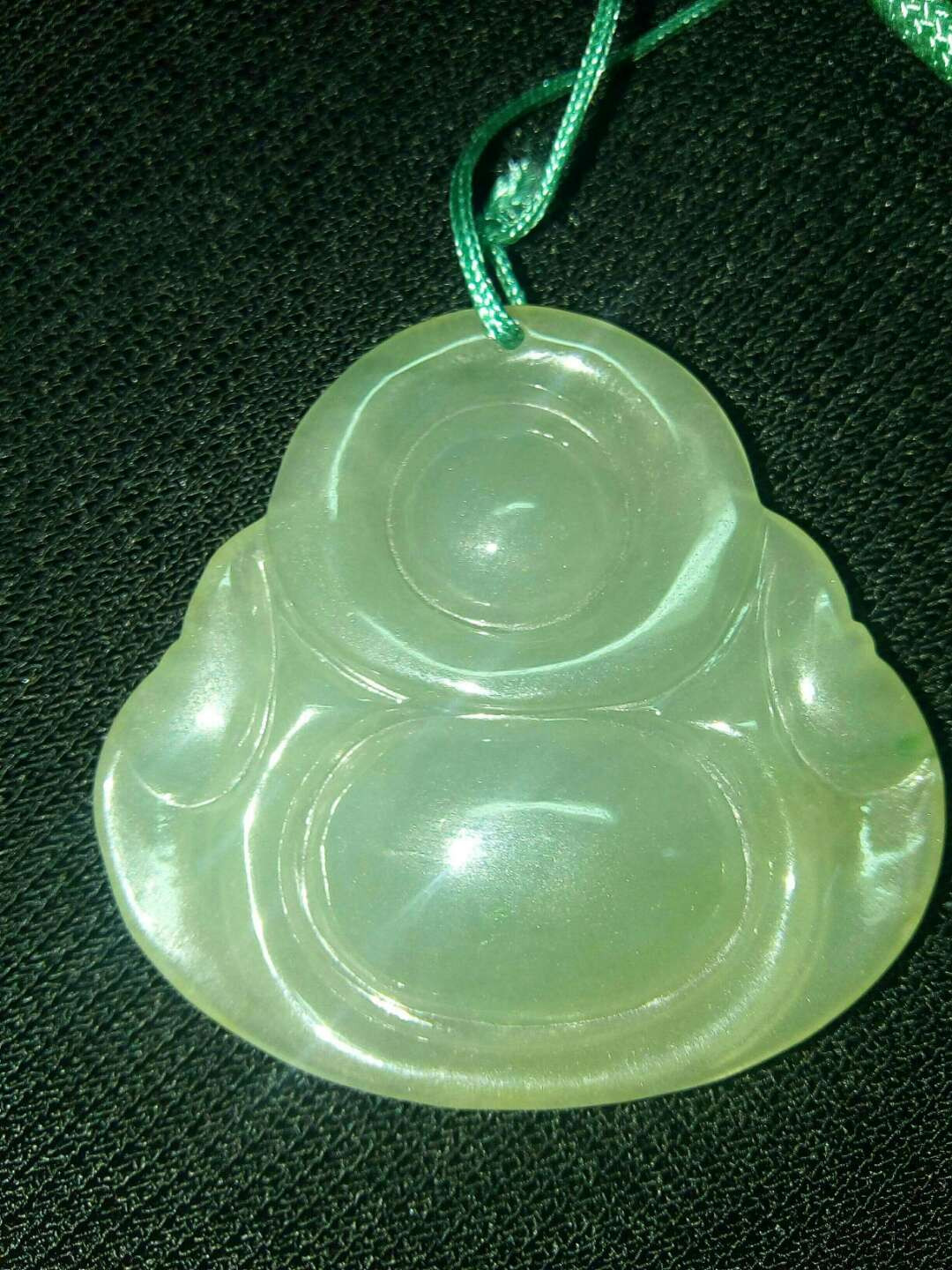 珍品收藏(系统自动拍卖) 天然A货翡翠，笑弥勒挂件。