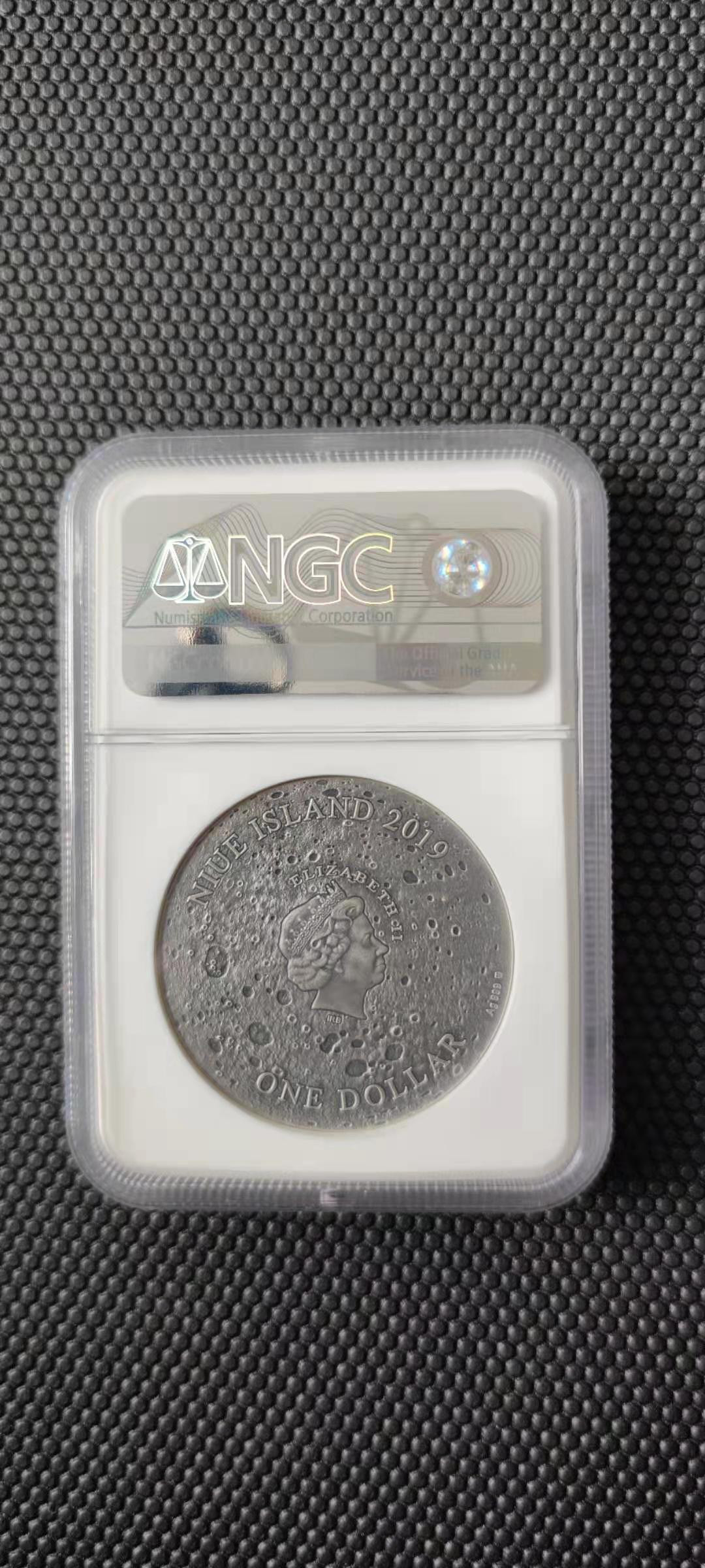 【随心拍&Getcoins】钱币直播第一期 纽埃2019年哥白尼镶嵌月球陨石银币  首期蓝标NGC70